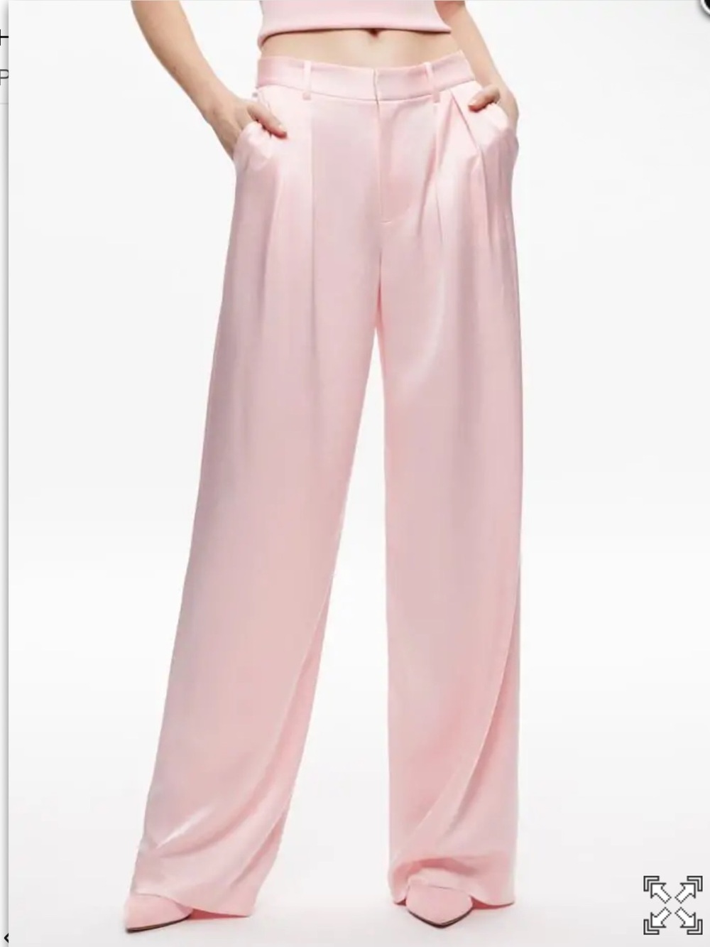 ALICE + OLIVIA Gorgeous Petal Pink High Rise Flowy Teouser Pants Sz 4 NWT $495!!
